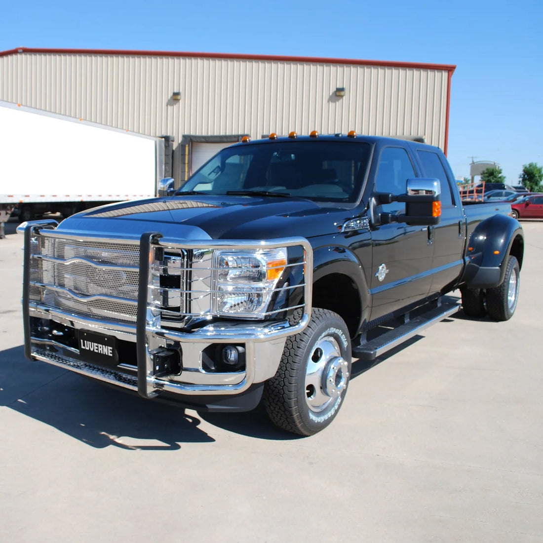 LUVERNE Prowler Max Polished Stainless Grille Guard, Select Ford F-250, F-350 Super Duty 311123-321122 - Side View