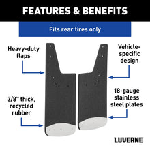 Load image into Gallery viewer, LUVERNE Rear 12" x 23" Rubber Mud Guards, Select Dodge, Ram 1500, 2500, 3500 (2 Flaps) 250933 - Back View