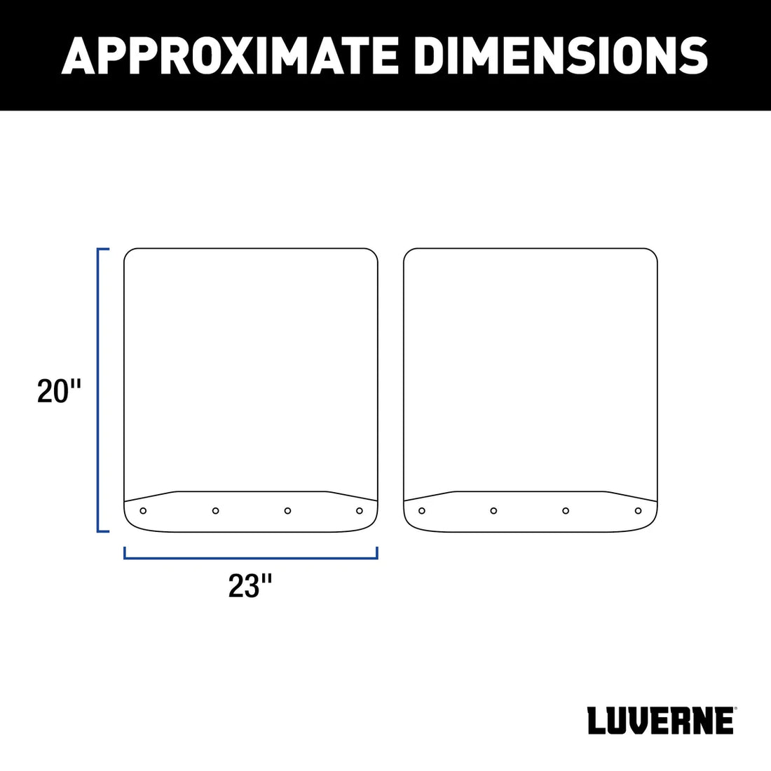 LUVERNE Rear Dually 20" x 23" Rubber Mud Guards, Select Ford F-350, F-450 (2 Flaps) 259924 - Side View