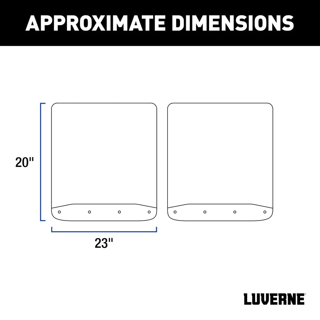 LUVERNE Rear Dually 20" x 23" Rubber Mud Guards, Select Silverado, Sierra HD (2 Flaps) 251452 - Side View