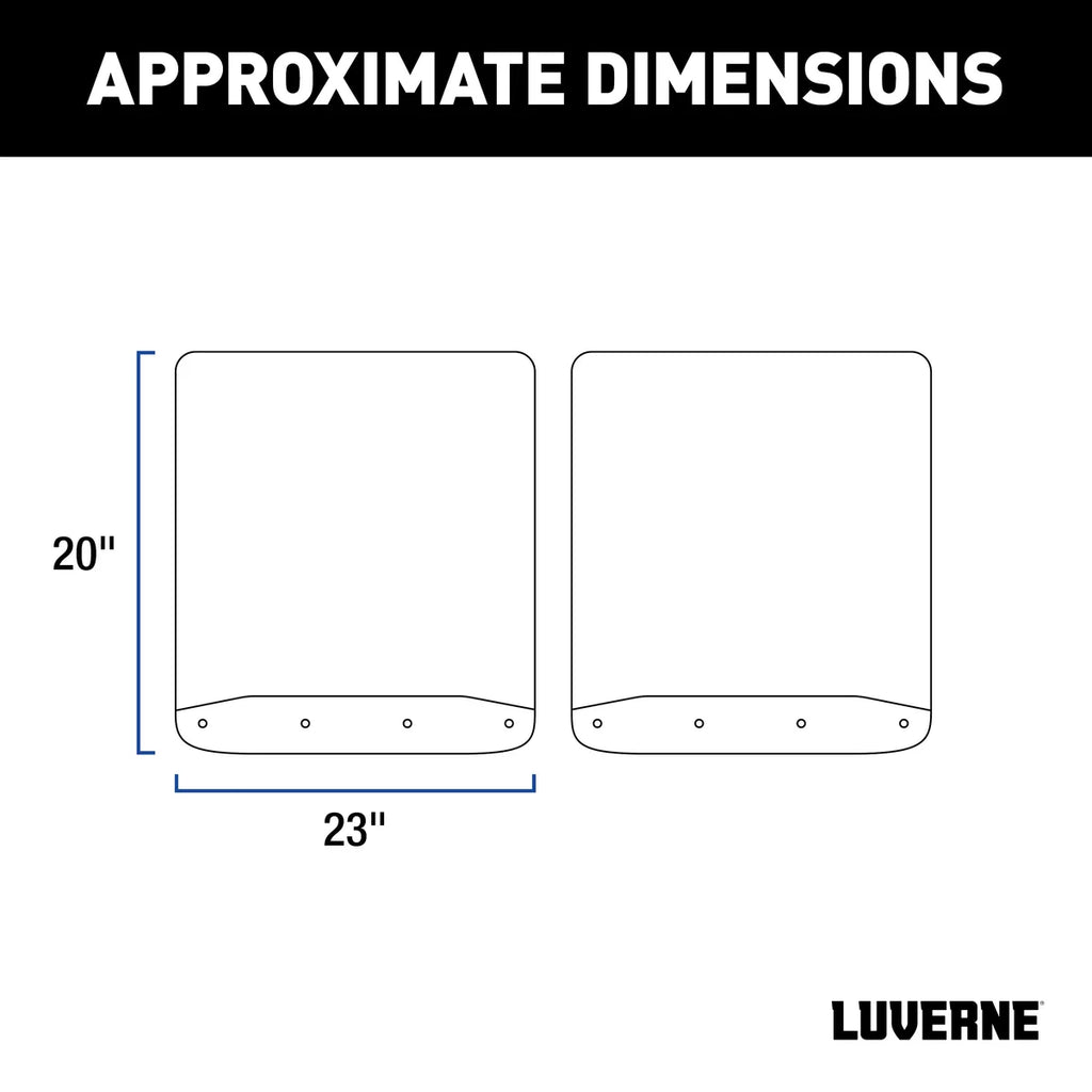 LUVERNE Rear Dually 20" x 23" Textured Rubber Mud Guards, Select Ram 3500 (2 Flaps) 251034 - Side View