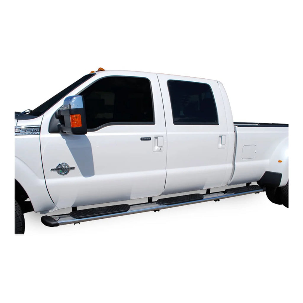 LUVERNE Regal 7 Polished Stainless 125" Oval Side Steps (No Brackets) 477125 - Back View
