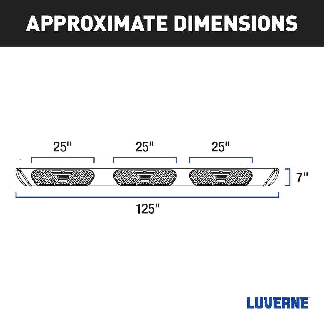 LUVERNE Regal 7 Polished Stainless 125" Oval W2W Steps, Select Silverado, Sierra HD 477125-401449 - Back View