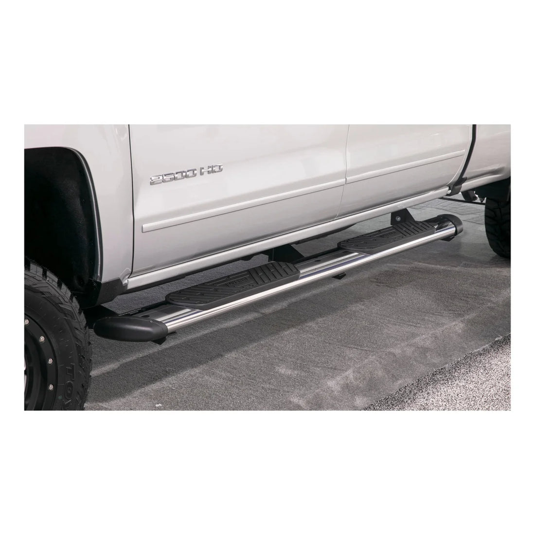 LUVERNE Regal 7 Polished Stainless 88" Oval Side Steps, Select Silverado, Sierra HD 477088-401743 - Side View