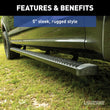 Load image into Gallery viewer, LUVERNE SlimGrip 5" x 78" Black Aluminum Running Boards, Select Silverado, Sierra Ext 416078-4055105 - Additional View 7