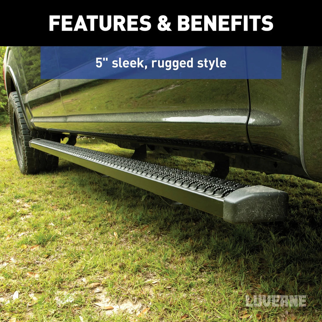 LUVERNE SlimGrip 5" x 88" Black Aluminum Running Boards, Select Silverado, Sierra Crew 416088-4055105 - Additional View 8
