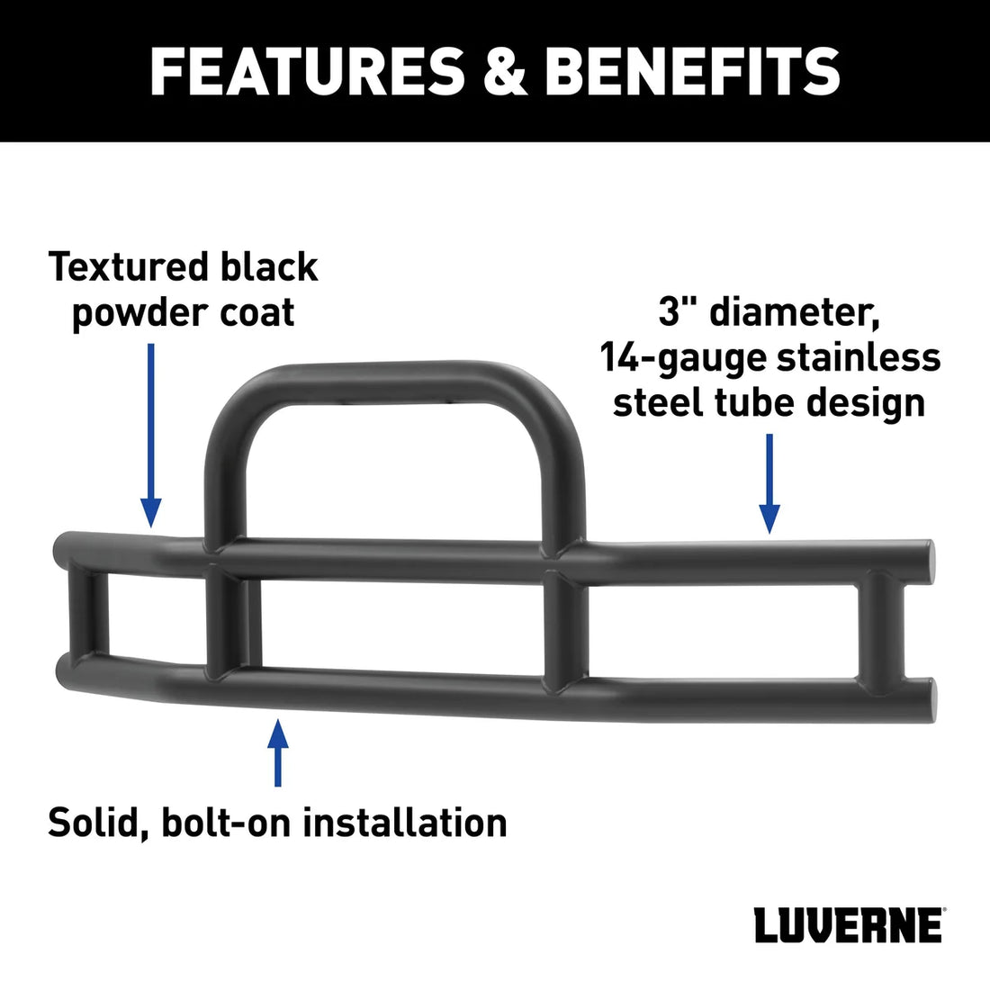 LUVERNE Tuff Guard Black Stainless Van Grille Guard, Select Ford Transit-150, 250, 350 205530-205920 - Additional View 5