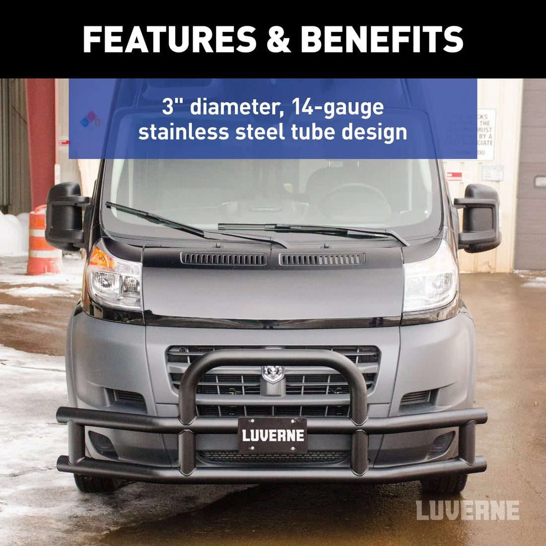 LUVERNE Tuff Guard Black Stainless Van Grille Guard, Select ProMaster 1500, 2500, 3500 205530-205910 - Additional View 5