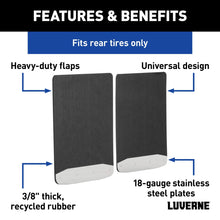 Load image into Gallery viewer, LUVERNE Universal Dually 20" x 23" Textured Rubber Mud Guards (2 Flaps) 252023 - Back View