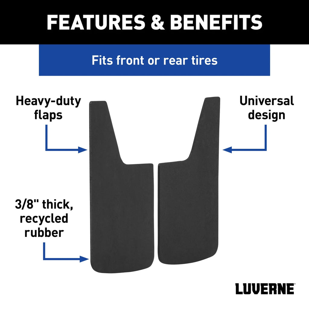 LUVERNE Universal Front or Rear 12" x 20" Textured Rubber Mud Guards (2 Flaps) 251020 - Installation View