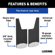 Load image into Gallery viewer, LUVERNE Universal Front or Rear 12" x 20" Textured Rubber Mud Guards (2 Flaps) 251220 - Back View