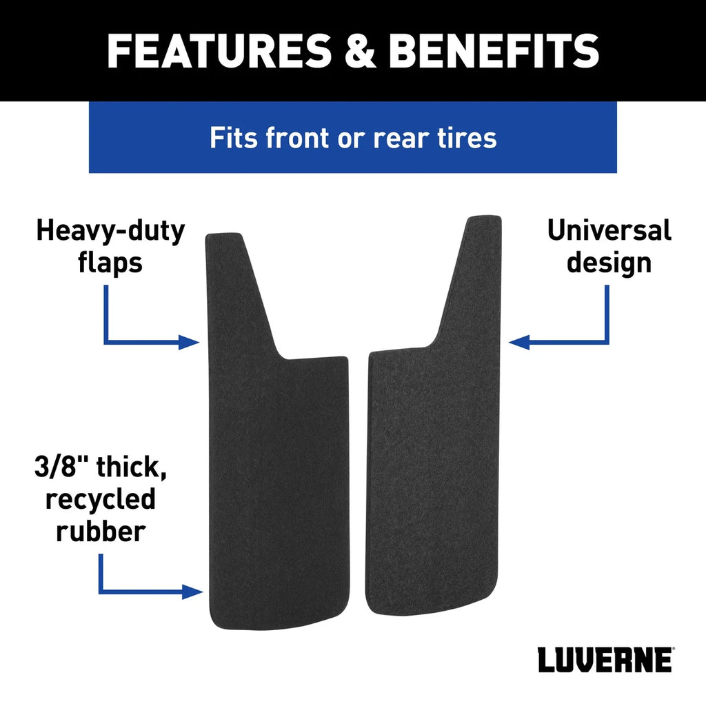 LUVERNE Universal Front or Rear 12" x 23" Textured Rubber Mud Guards (2 Flaps) 251023 - Back View