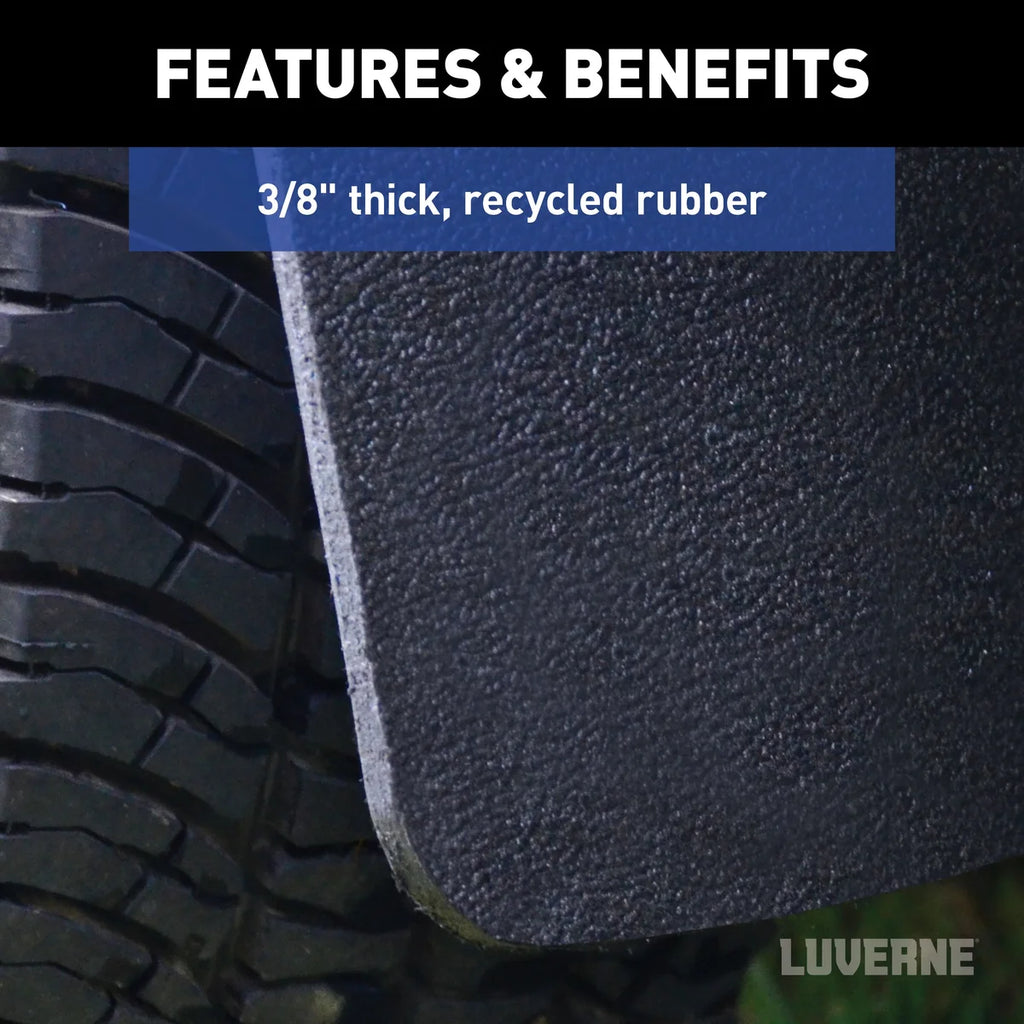 LUVERNE Universal Front or Rear 12" x 23" Textured Rubber Mud Guards (2 Flaps) 251023 - Installation View