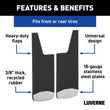 Load image into Gallery viewer, LUVERNE Universal Front or Rear 12" x 23" Textured Rubber Mud Guards (2 Flaps) 251223 - Back View