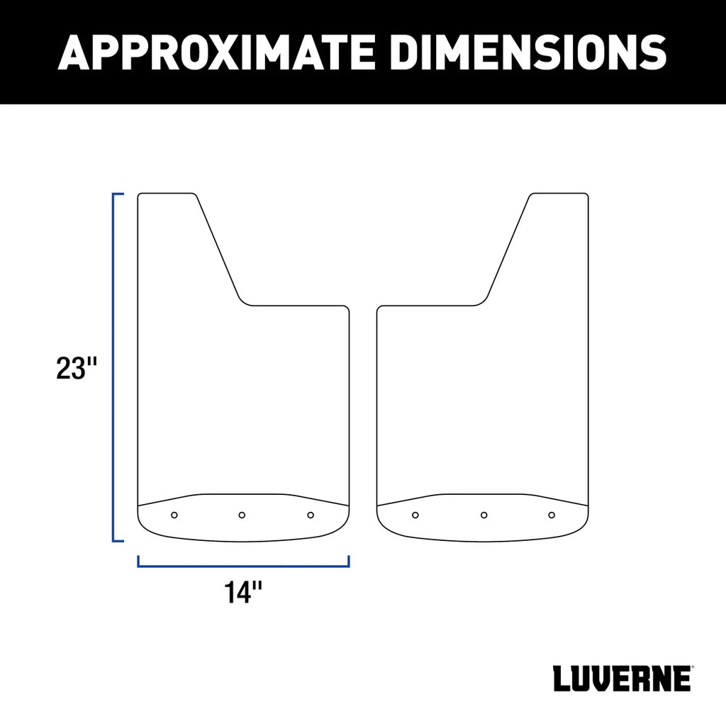 LUVERNE Universal Front or Rear 14" x 23" Textured Rubber Mud Guards (2 Flaps) 250014 - Side View
