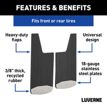 Load image into Gallery viewer, LUVERNE Universal Front or Rear 14" x 23" Textured Rubber Mud Guards (2 Flaps) 250014 - Back View