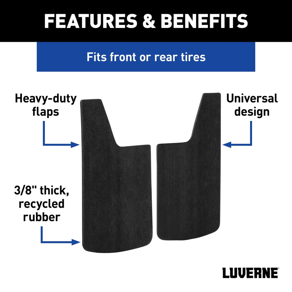 LUVERNE Universal Front or Rear 14" x 23" Textured Rubber Mud Guards (2 Flaps) 251014 - Back View