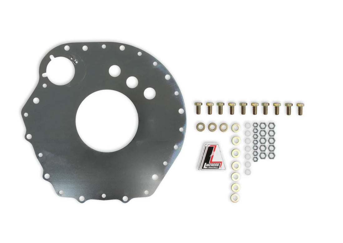 Lakewood Lakewood Safety Block Plate - Chevy - Steel - Manual Transmission - Side View