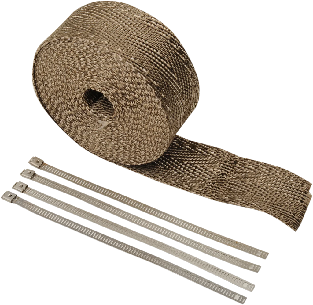 Lava Rock Exhaust Wrap Kit - Metallic - 1" x 50' - Side View
