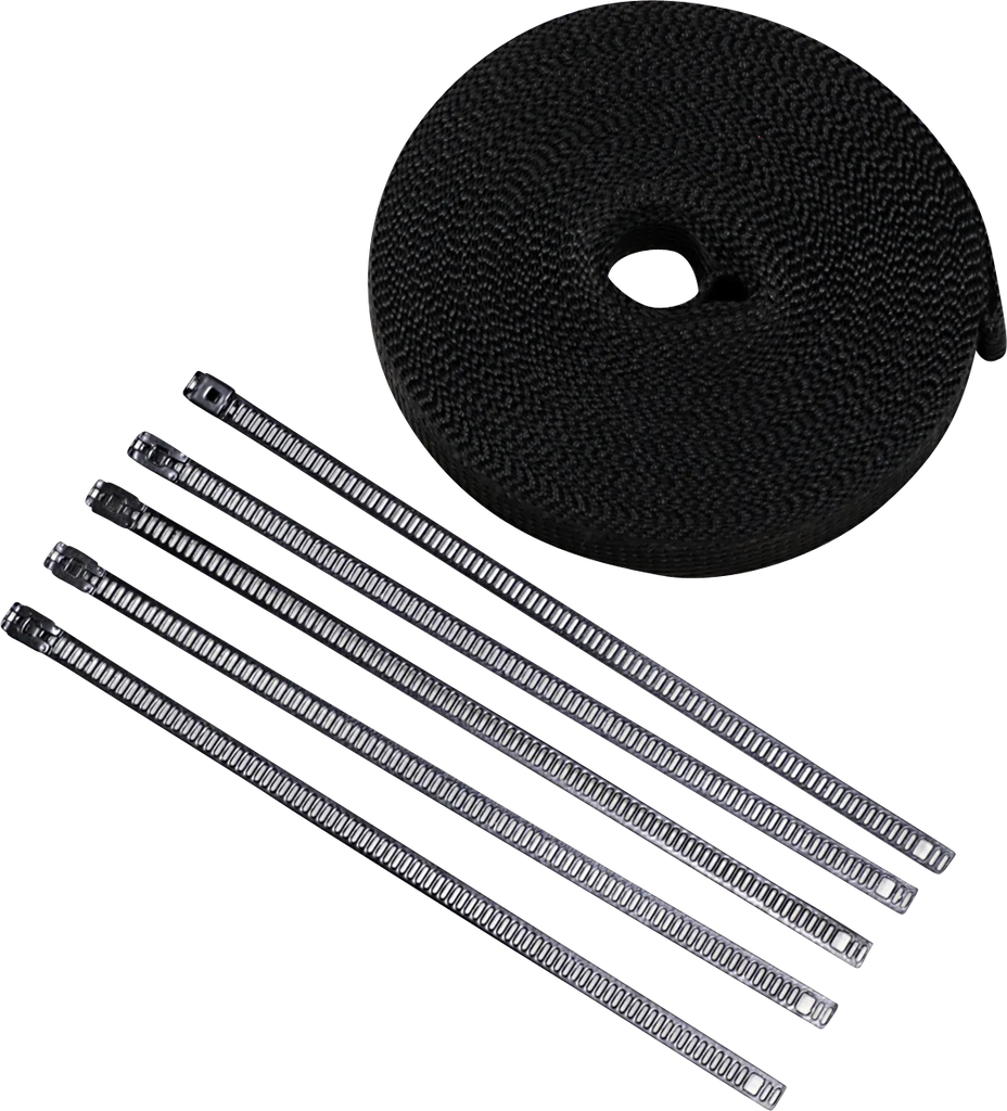 Lava Rock Exhaust Wrap Kit - Metallic Black - 1" x 50' - Main Product View