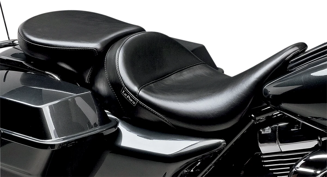 Le Pera Aviator Pillion Pad - Narrow - Smooth - Black - FL '08-'23 LK-017P - Side View