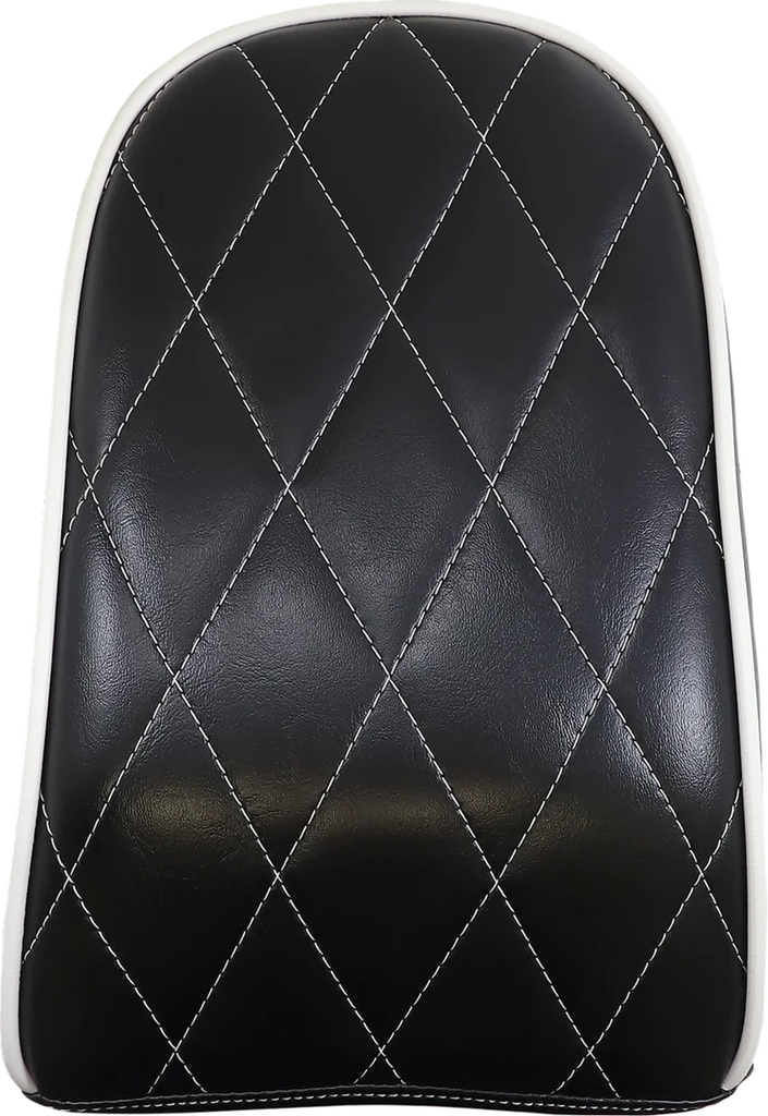 Le Pera Bare Bones Pillion Pad - Diamond - Black w/ White Stitch - FL/FX '18-'22 LYB-007PDMWTP - Main Product View