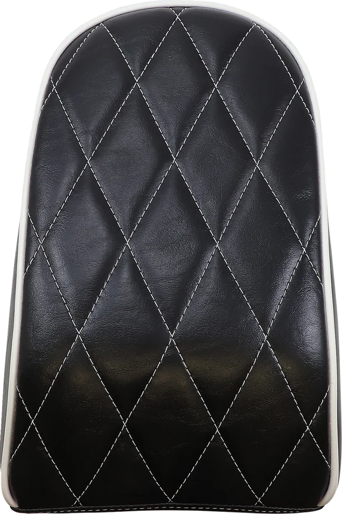 Le Pera Bare Bones Pillion Pad - Diamond - Black w/ White Stitch - FLFB/S '18-'23 LYO-007PDMWTP - Main Product View