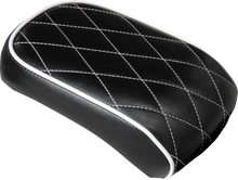 Load image into Gallery viewer, Le Pera Bare Bones Pillion Pad - Diamond - Black w/ White Stitch - Softail '08-'17 LXE-007PDMWTP - Main Product View