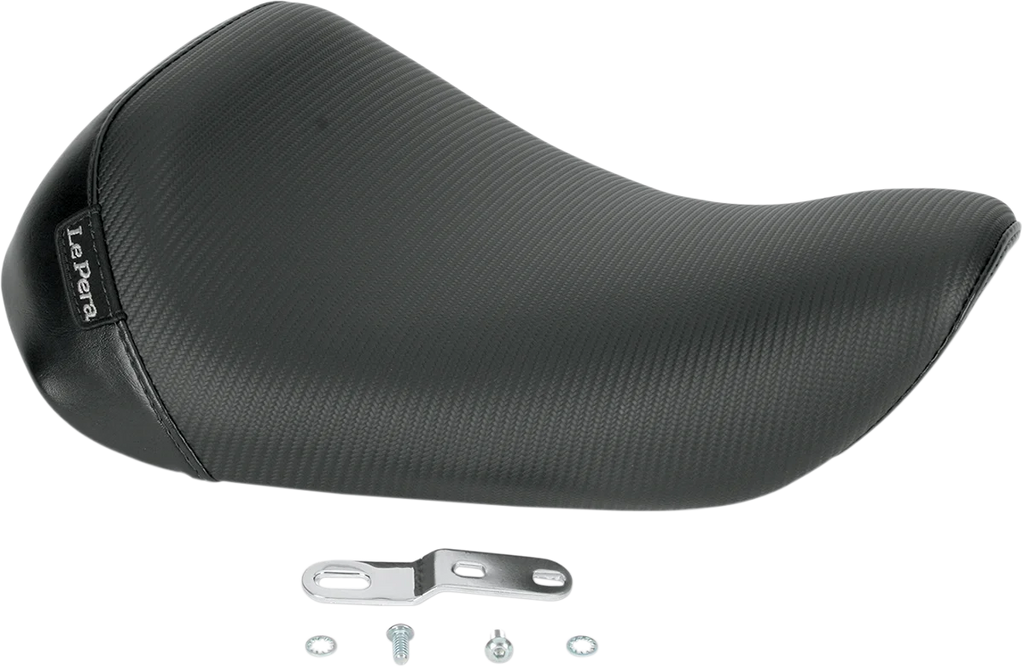 Le Pera Bare Bones Solo Seat - Carbon Fiber - Black - XL '04-'22 LF-006CB - Side View