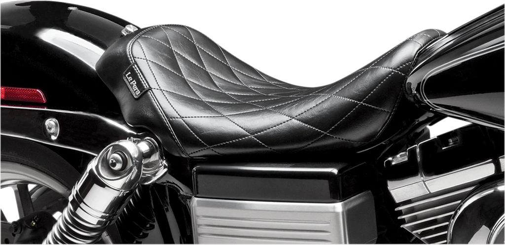 Le Pera Bare Bones Solo Seat - Diamond Stitch - Black - Dyna '06-'17 LK-001DM - Back View