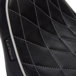 Load image into Gallery viewer, Le Pera Bare Bones Solo Seat - Diamond Stitch w/ White Stitching/Piping - Black - Softail '18-'23 LYX-007DMWTP - Side View