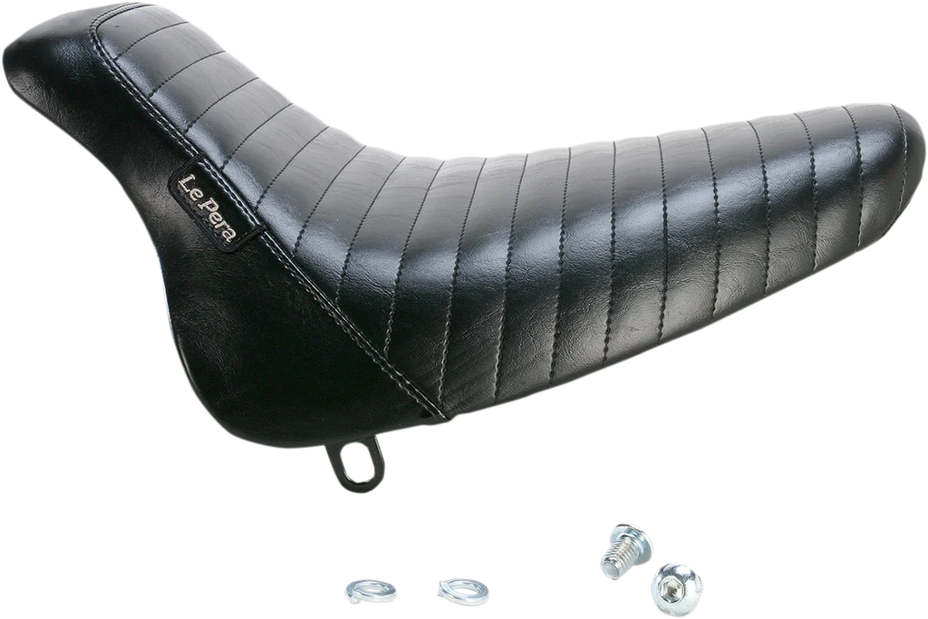 Le Pera Bare Bones Solo Seat - Pleated - Black - Softail '00-'07 LX-007PT - Side View
