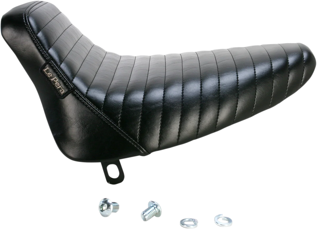 Le Pera Bare Bones Solo Seat - Pleated - Black - Softail '84-'99 LN-007PT - Side View