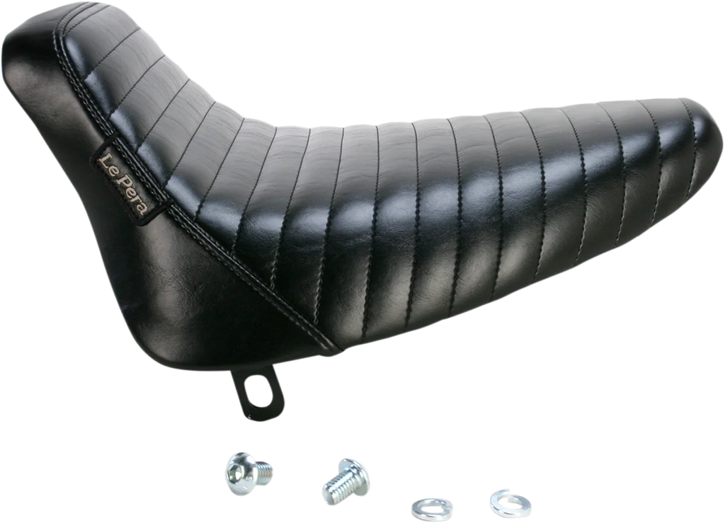 Le Pera Bare Bones Solo Seat - Pleated - Black - Softail '84-'99 LN-007PT - Side View