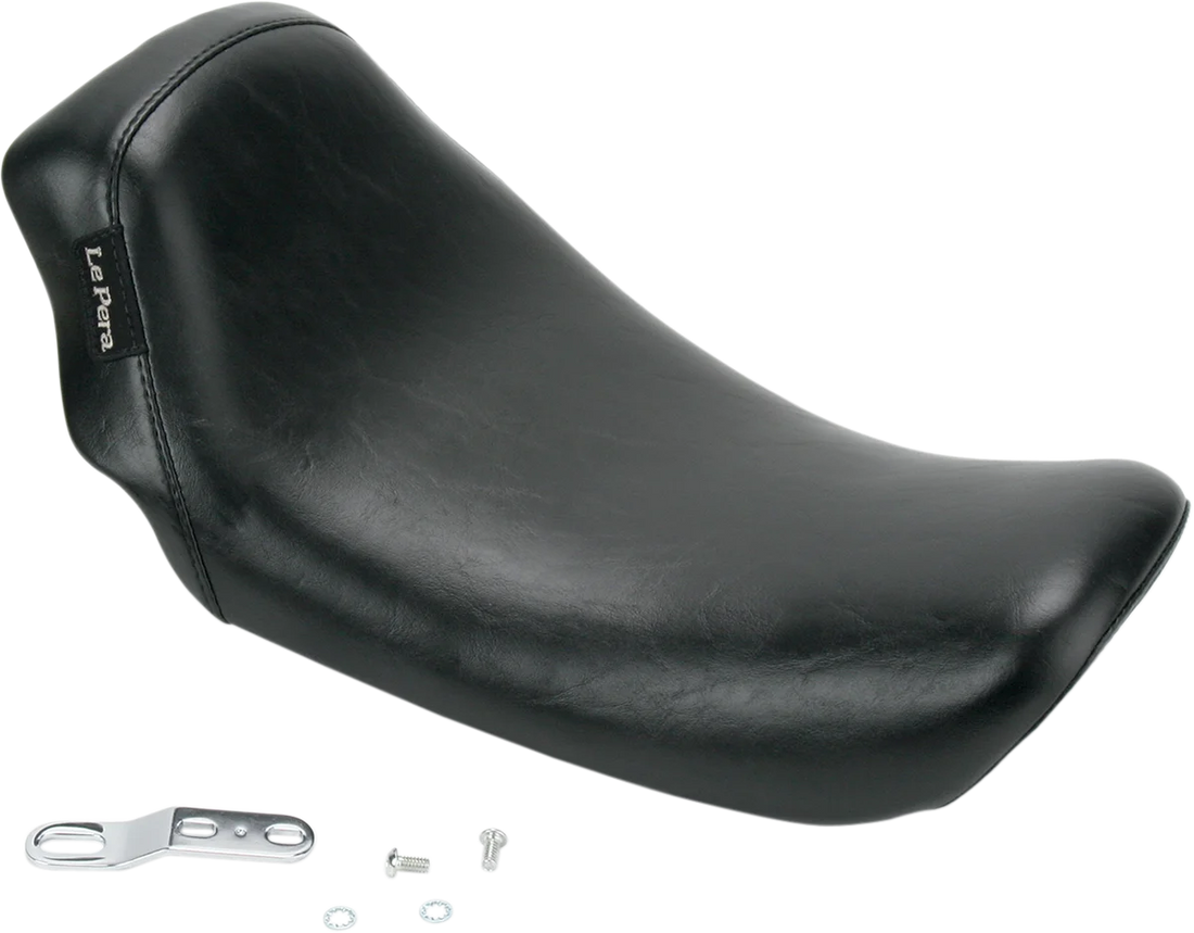 Le Pera Bare Bones Solo Seat - Smooth - Black - Dyna '06-'17 LK-001 - Side View