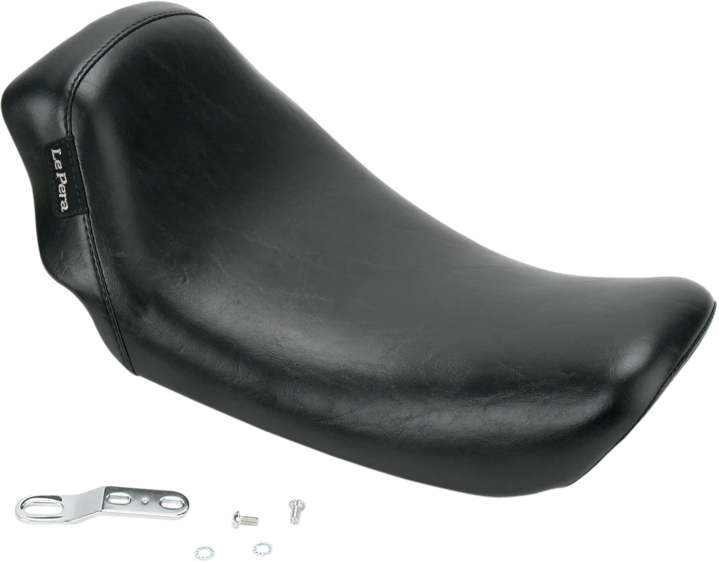 Le Pera Bare Bones Solo Seat - Smooth - Black - Dyna '06-'17 LK-001 - Side View