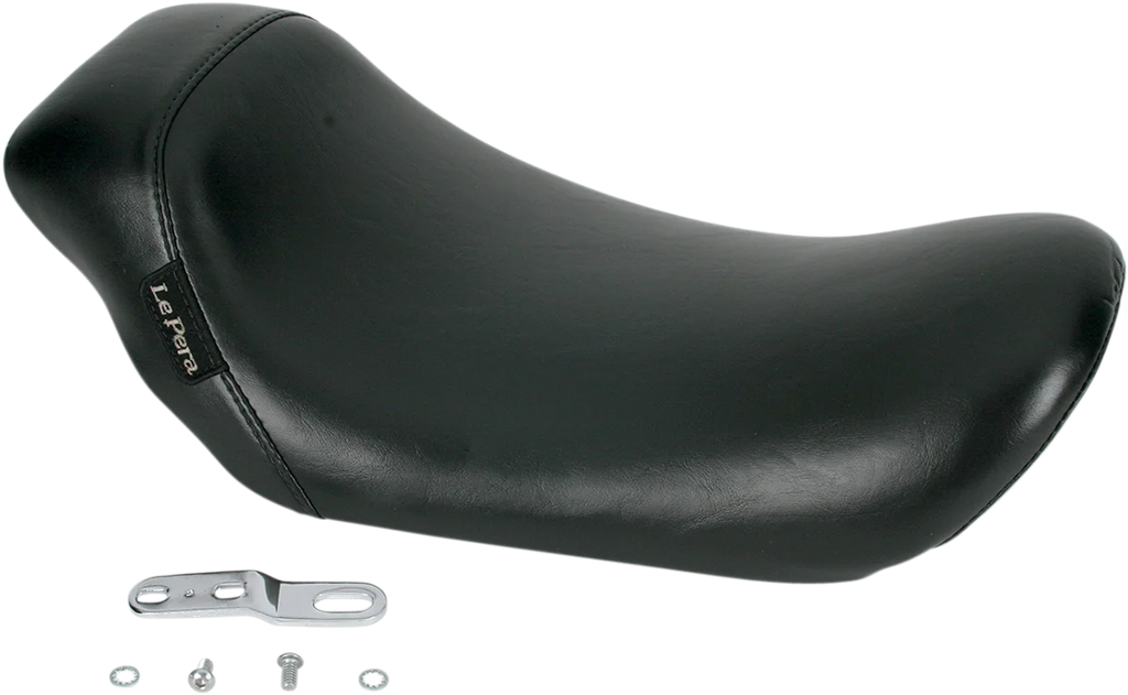 Le Pera Bare Bones Solo Seat - Smooth - Black - FXD '04-'05 LF-001 - Side View