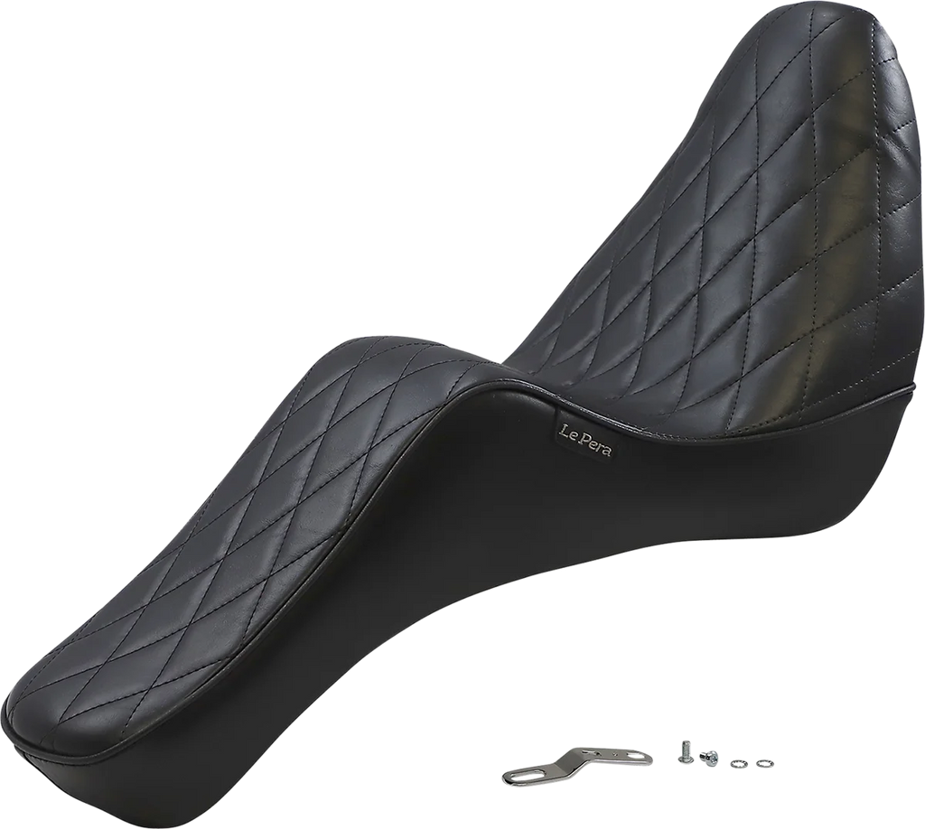 Le Pera Cherokee Seat - Diamond - Black - Softail '18-'23 LYX-020DM - Side View