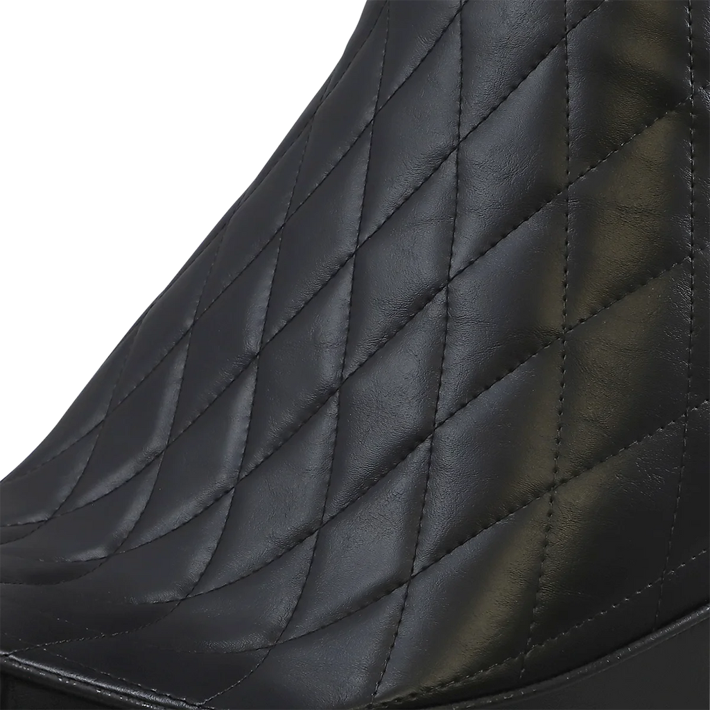Le Pera Cherokee Seat - Diamond - Black - Softail '18-'23 LYX-020DM - Back View