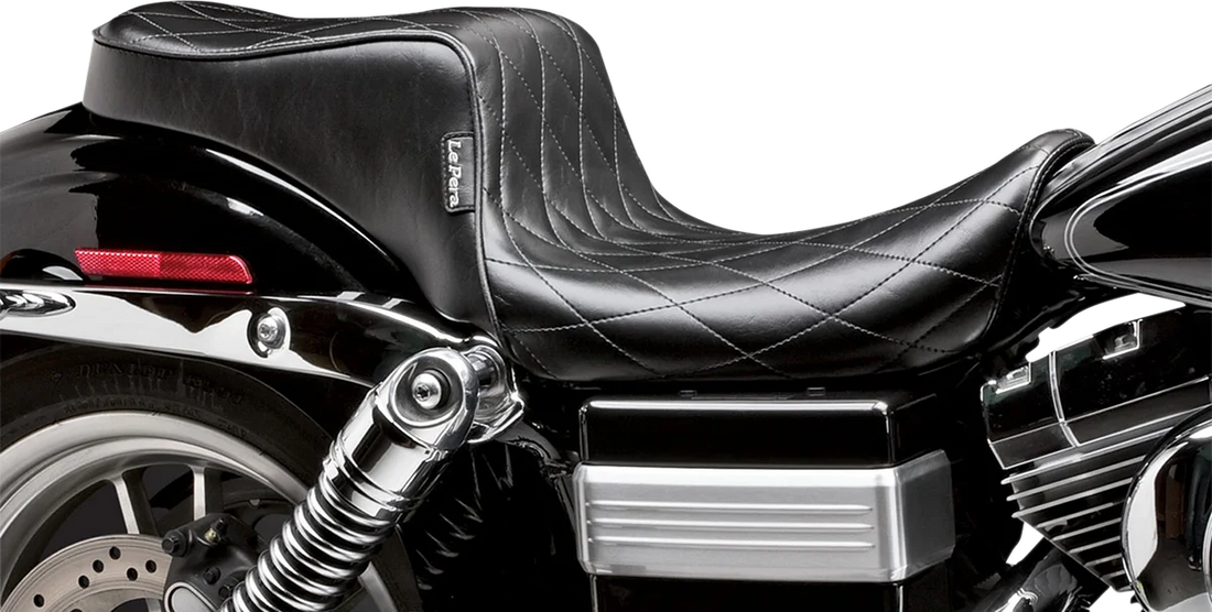 Le Pera Cherokee Seat - Diamond Pleated - Black - FL/FX '06-'17 LK-021DM - Back View