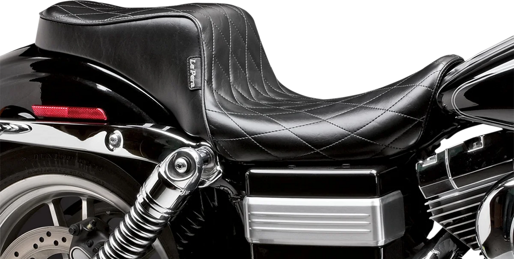 Le Pera Cherokee Seat - Diamond Pleated - Black - FL/FX '06-'17 LK-021DM - Back View