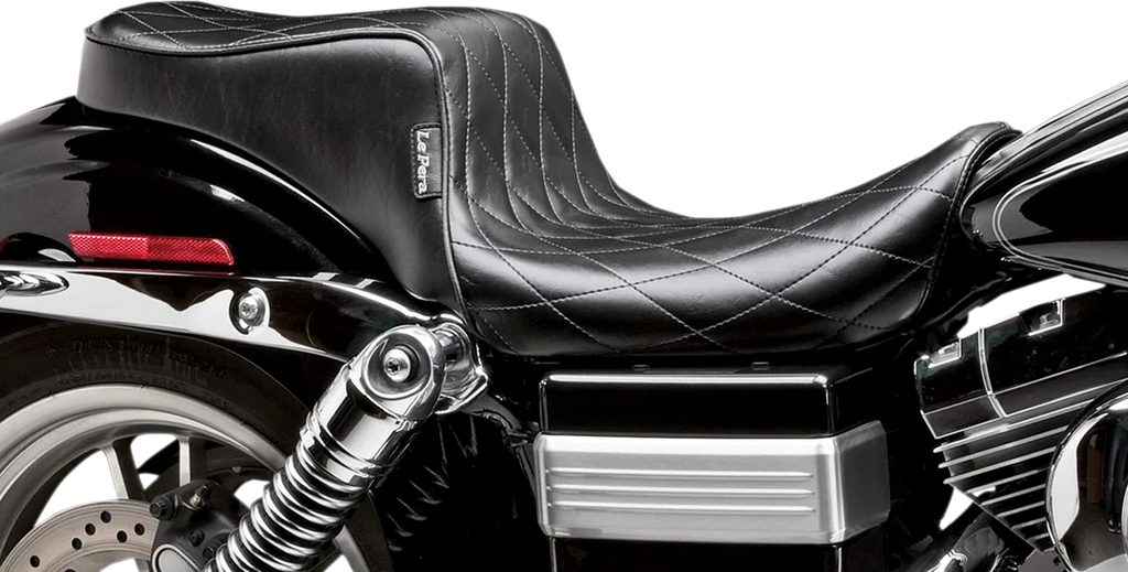 Le Pera Cherokee Seat - Diamond Pleated - Black - FXDWG '96-'03 LN-023DM - Main Product View