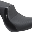 Load image into Gallery viewer, Le Pera Daytona 2-Up Seat - Without Backrest - Basketweave - Black - FLFB '18-'23 LYO-543BW - Main Product View