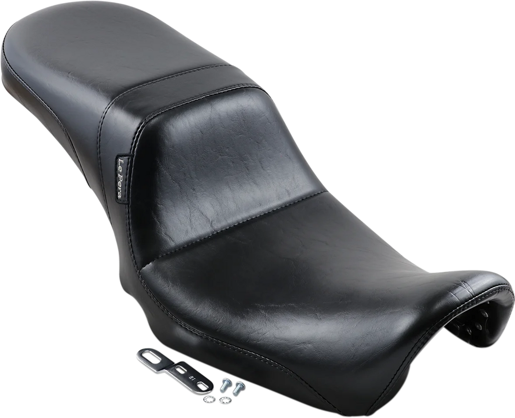 Le Pera Daytona 2-Up Seat - Without Backrest - Smooth - Black - Dyna '06-'17 LK-515 - Side View