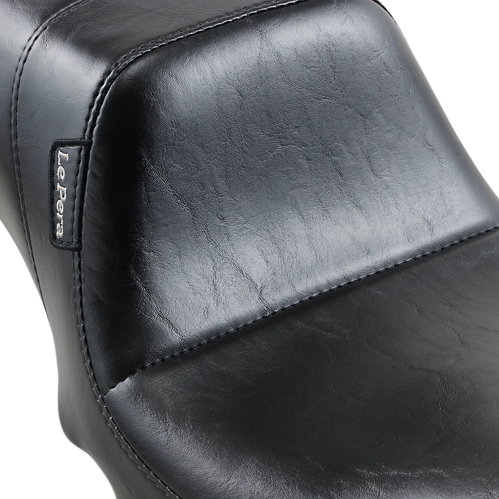 Le Pera Daytona 2-Up Seat - Without Backrest - Smooth - Black - Dyna '06-'17 LK-515 - Back View
