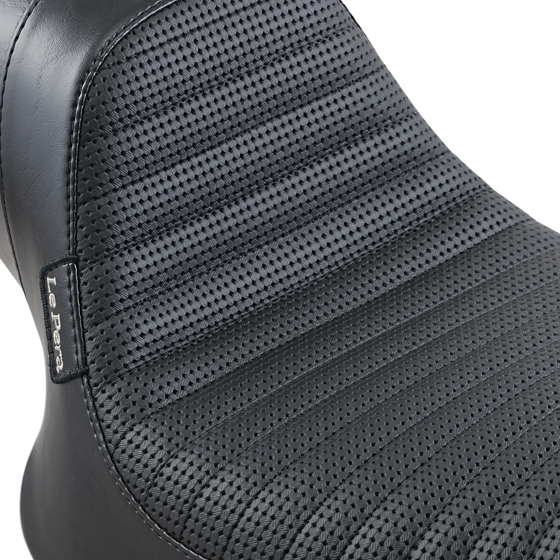 Le Pera Daytona Sport Seat - Basketweave/Pleated - Black - FXR '82-'00 L-541BWPT - Back View