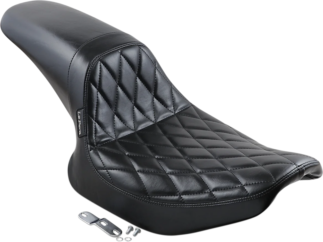 Le Pera Daytona Sport Seat - Diamond - Black - FXR '82-'00 L-541DM - Side View