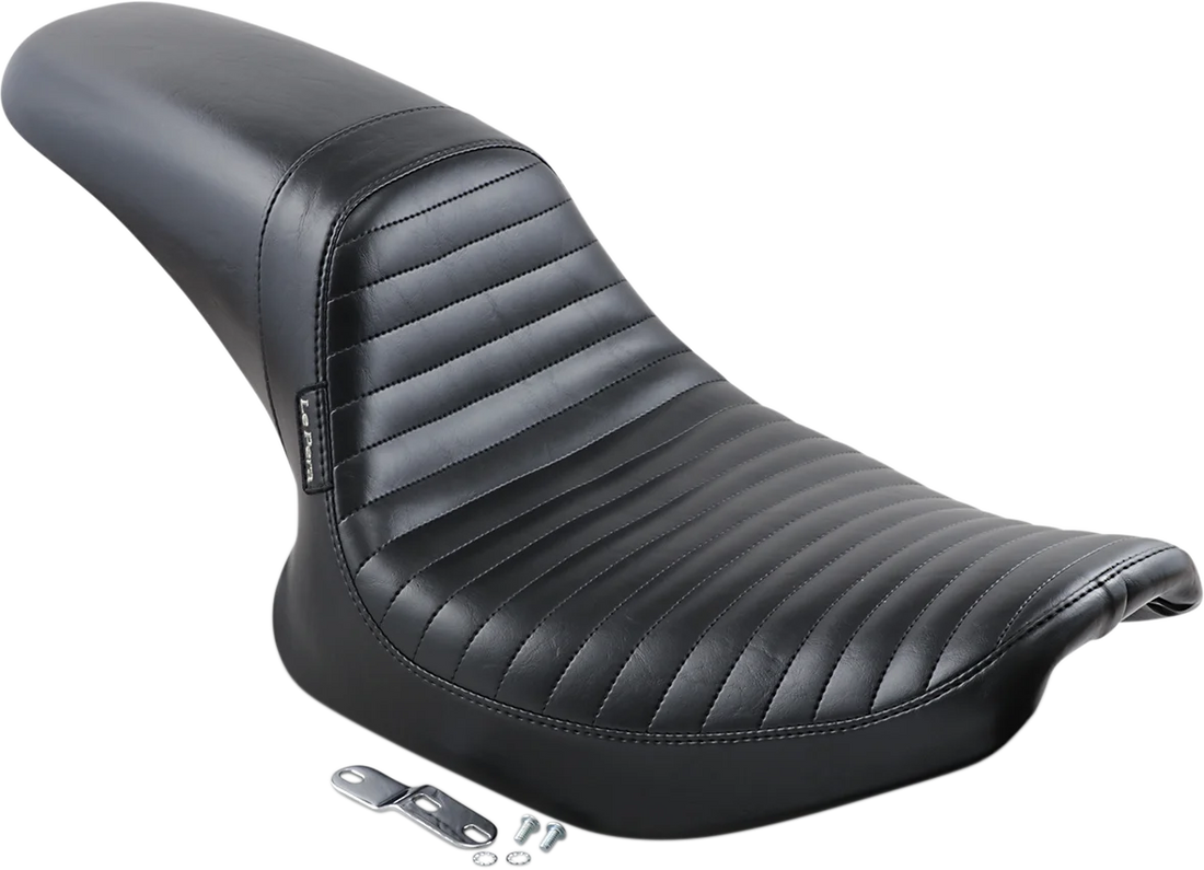 Le Pera Daytona Sport Seat - Pleated - Black - FXR '82-'00 L-541PT - Side View