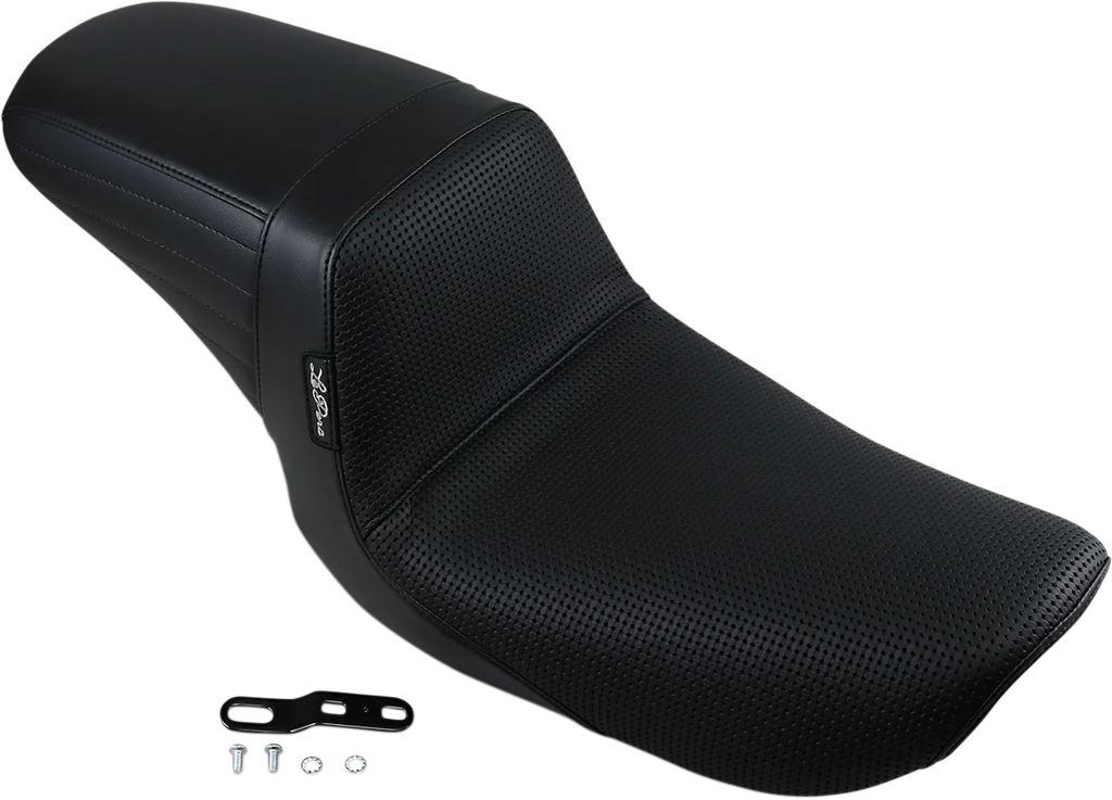 Le Pera Kickflip Seat - Basketweave - Black - FXD '96-'03 LN-591BW - Side View