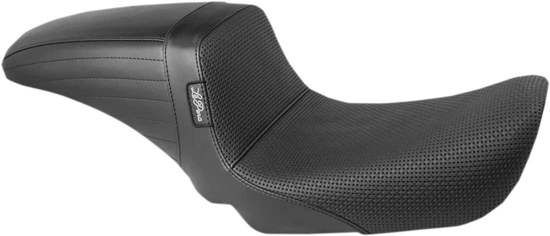 Le Pera Kickflip Seat - Basketweave - Black - Softail '18-'23 LYX-590BW - Installation View